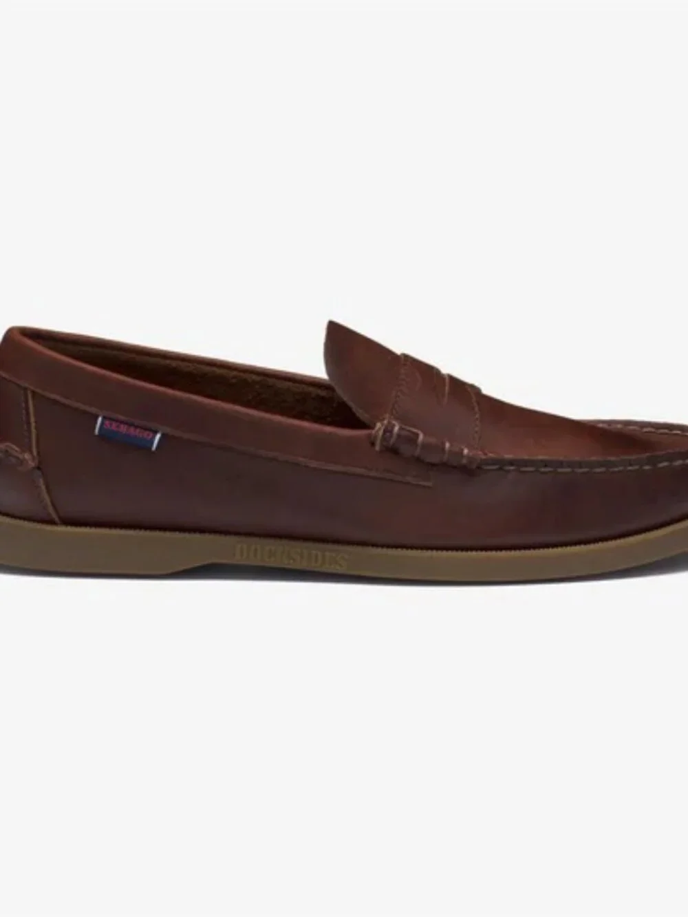 Sebago Dolphin penny mocassins in Waxed Brown Gum leather
